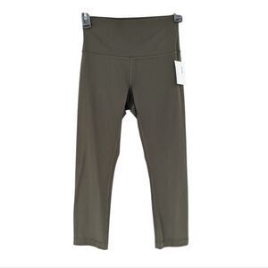 Lululemon Skinny Cropped Tights Olive Green 4 workout gym outdoors athleisure